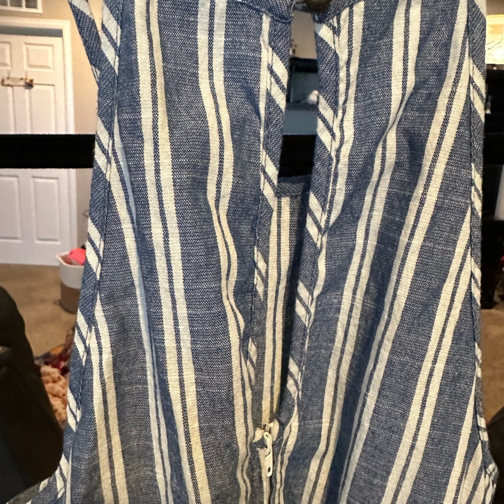 Speechless spaghetti straps, blue/white striped Romper. Size XS - Picture 3 of 5